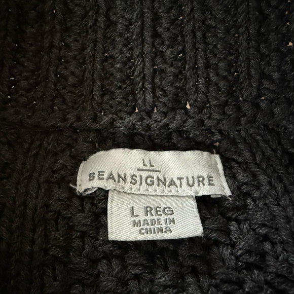 LL Bean Signature Fisherman Cardigan Cable Sweater Gray Women’s Sz L Reg 507594 - Picture 7 of 13